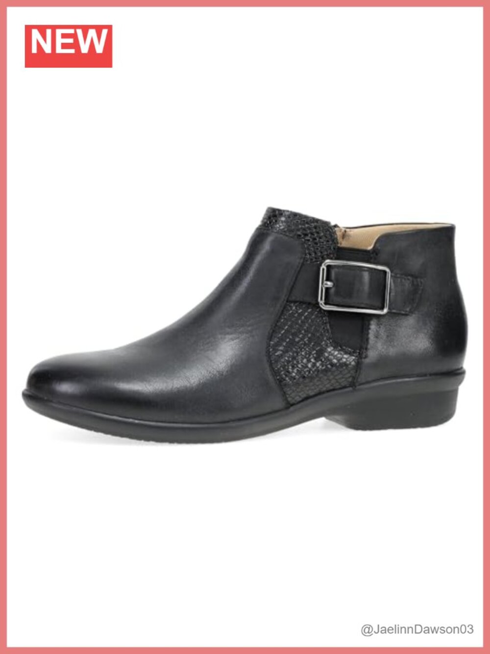 Dansko Carolyn Leather Ankle Booties w/ Zip & Comfort Footbed